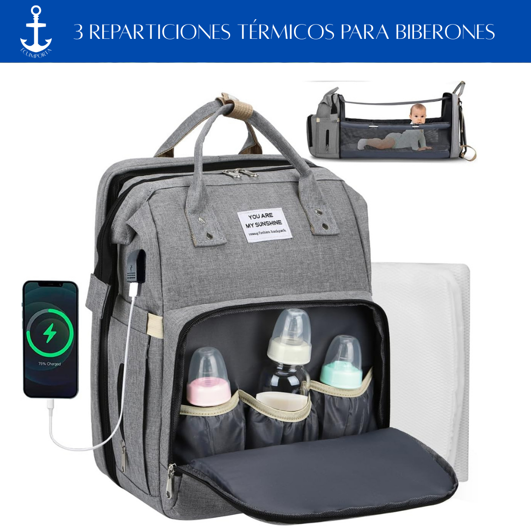 MOCHILA PAÑALERA CON CAMBIADOR