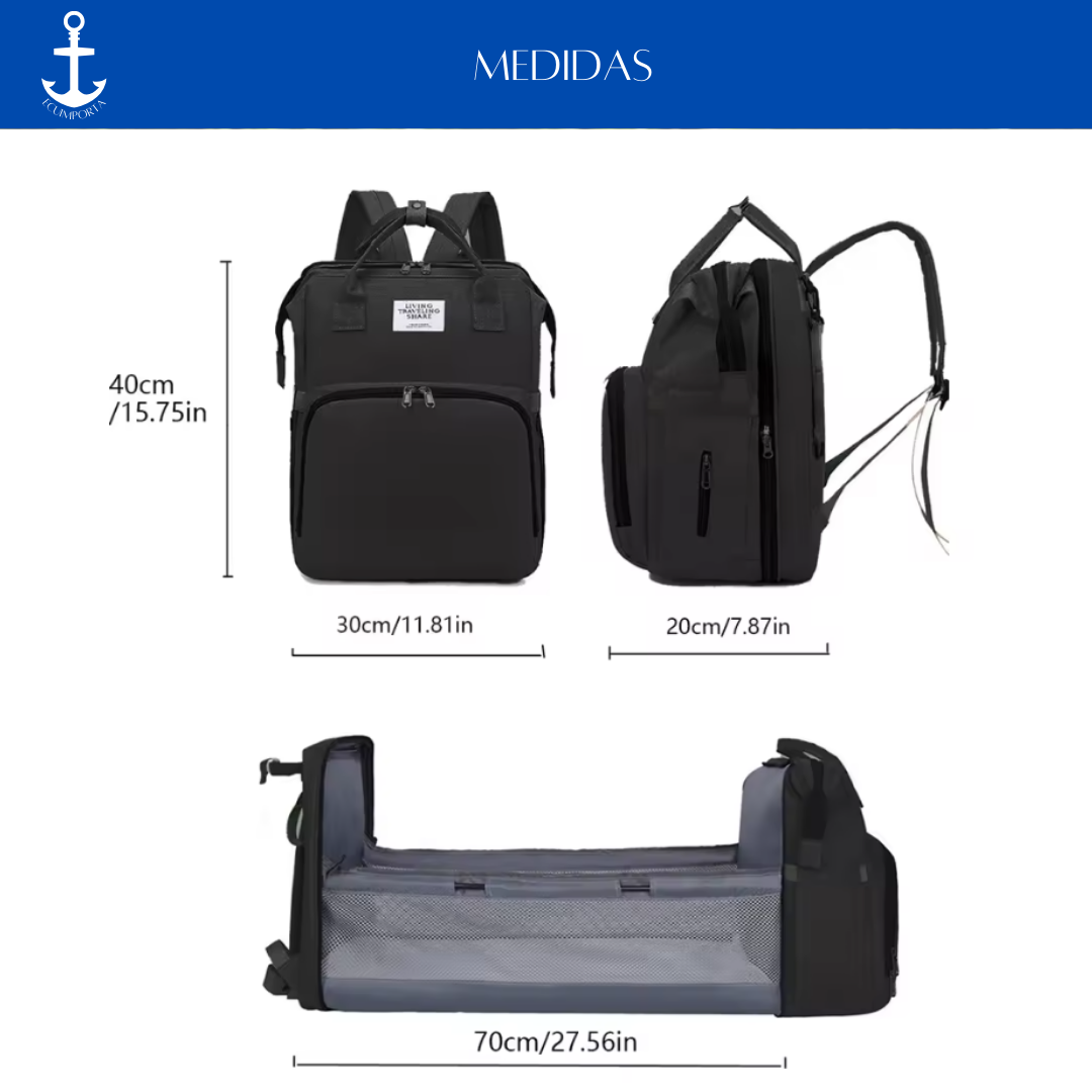 MOCHILA PAÑALERA CON CAMBIADOR